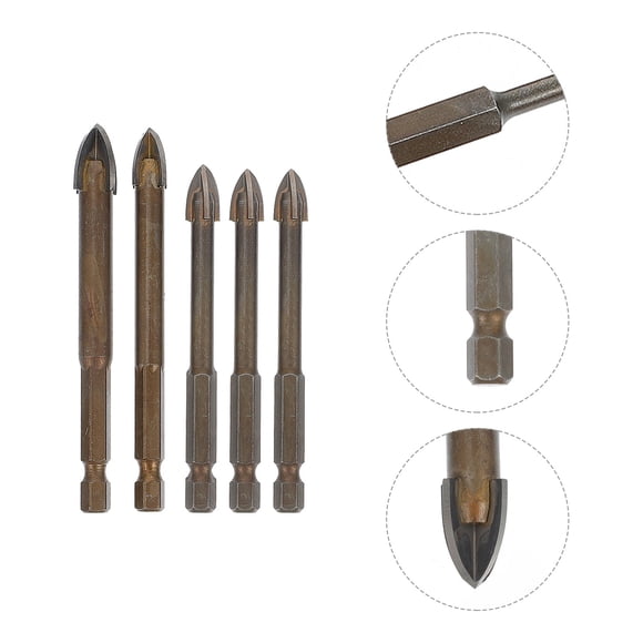 IFANLANDOR 5pcs Tile Drill Bits High Hardness Multipurpose Drill Tools For Efficient Opening Glass And Masonry Walls