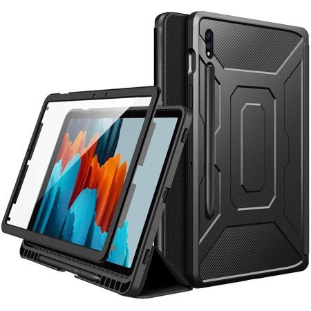 Case Fit Samsung Galaxy Tab S7 11 inch 2020 SM T870/SM T875, [Built in  Screen Protector] Full Body Shockproof Case Shell Trifold Stand Cover with  Auto