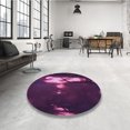 thumbnail image 4 of Ahgly Tapis Rond Lavable en Machine Intérieur Transitionnel Lys Violet, 6 Pieds Rond, 4 of 7