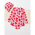 thumbnail image 2 of Baby Girls' One-Piece Swimsuit With Flamingo & Tropical Print Long Sleeves And Hat, 2 of 5
