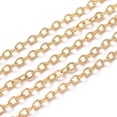 thumbnail image 2 of 3.28 Feet Brass Textured Cable Chains Soldered Oval Long-Lasting Plated Real 18K Gold Plated 2.5x3.5x0.4mm, 2 of 4