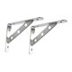 thumbnail image 4 of 2 piezas soportes de acero inoxidable muebles montados en espesas de pared esquina pulsera desmontable soporte de estante sólido de servicio pesado 8 pulgadas, 4 of 8