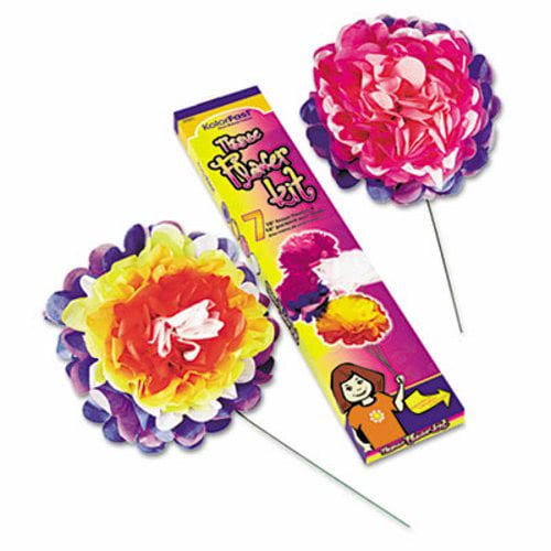 Kolorfast Tissue Paper Flower Kit, 10", 7 Assorted Colors - Walmart.com