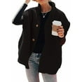 thumbnail image 3 of Women'S Plush Fleece Vest Casual Oversized Warm Button Down Vest Jacket with Pockets Black S, 3 of 8