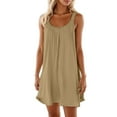 thumbnail image 1 of Vestido holgado con tirantes estilo playa para mujer: vestido de verano ligero y elástico con cuello en V, 1 of 5