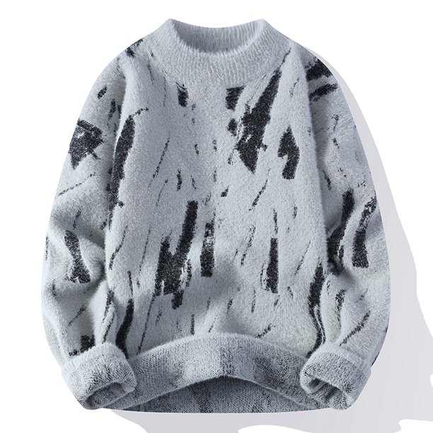 Suéter de cuello alto medio de otoño e invierno de entrega de una pieza, suéter grueso para hombre, suéter de moda para hombre