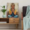 thumbnail image 5 of Qisvanset 12x16 Inch 2D Flat Framed Canvas Art, Jesus Classic Portrait Religious Faith Home Wall Art Baptism Gift Decor, 5 of 5