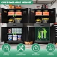 thumbnail image 7 of IKIMI 75" H Rolling Metal Garage Storage Cabinet with Wheels, Pegboard and Drawer, Black, 7 of 7