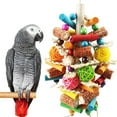thumbnail image 1 of juguetes para loros para pájaros grandes, loros grises africanos de madera con pimienta natural, guacamayos, cacatúas, juguetes para masticar loros amazónicos, juguetes colgantes de aviario, 1 of 5
