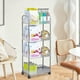 thumbnail image 5 of Carrito de almacenamiento con ruedas de 4 niveles, transparente, organizador de cocina y baño, carrito multiusos móvil con ruedas para el hogar y la oficina., 5 of 6