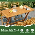 thumbnail image 4 of Spaco 54.5x27.5 Inch Patio Dining Table, Teak Finish Table with Umbrella Hole, Extendable Table for Patio, Garden, Backyard, Brown, 4 of 11