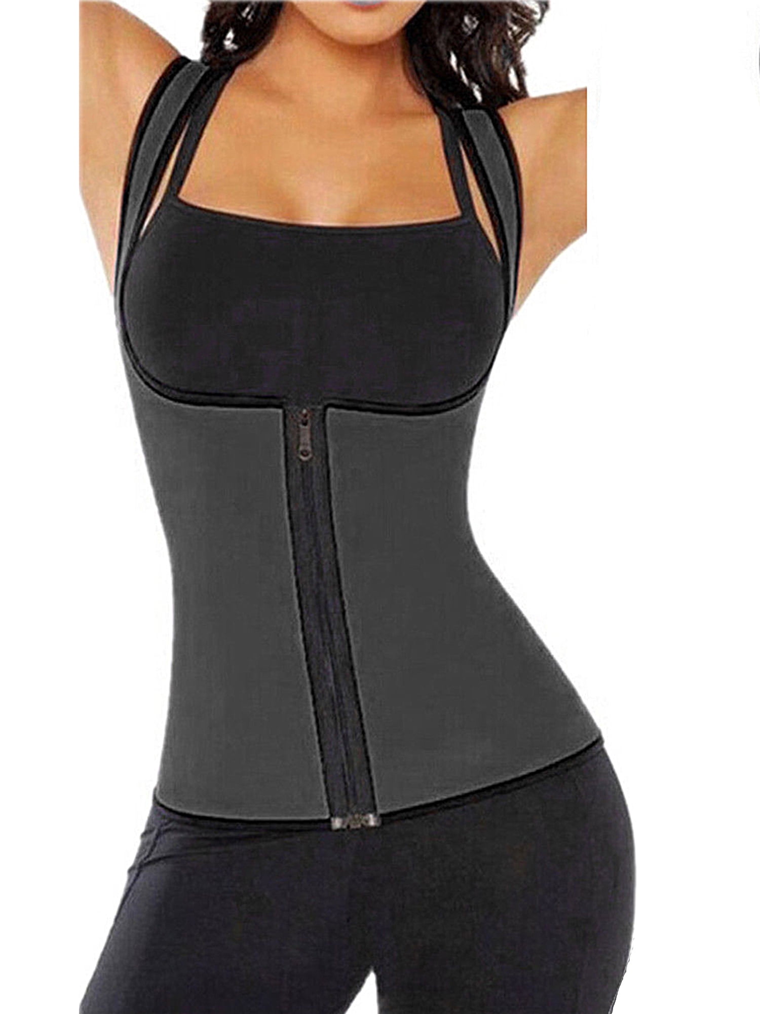 citgeett Women's Underbust Latex Corset Waist Trainer Cincher Steel