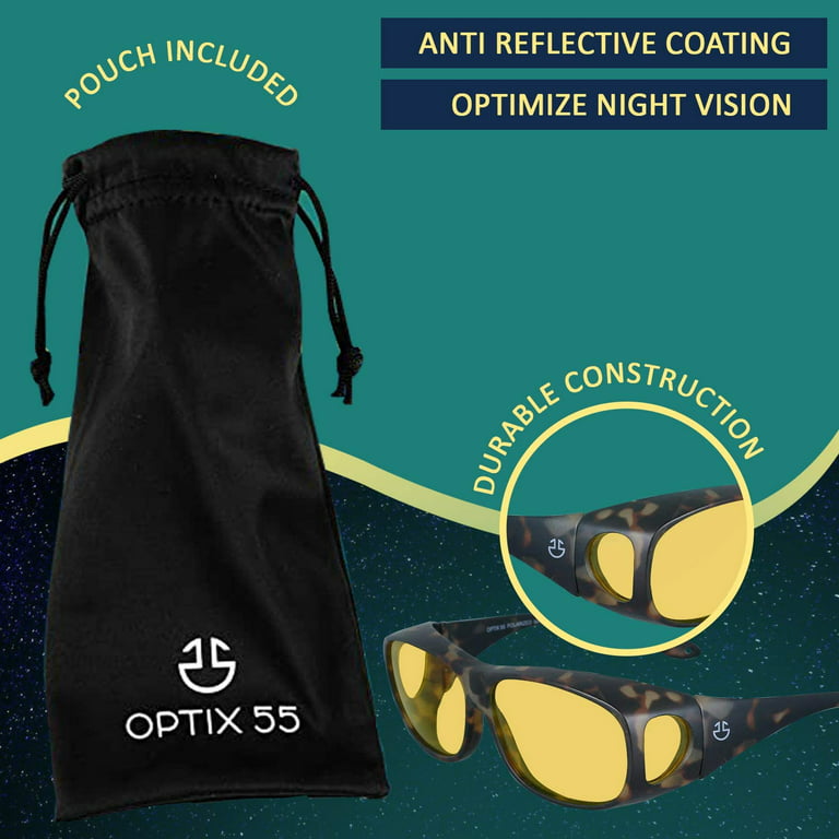 HD Day / Night Driving Glasses Wraparound Sunglasses for Men, Women - Anti  Glare Polarized Wraparounds
