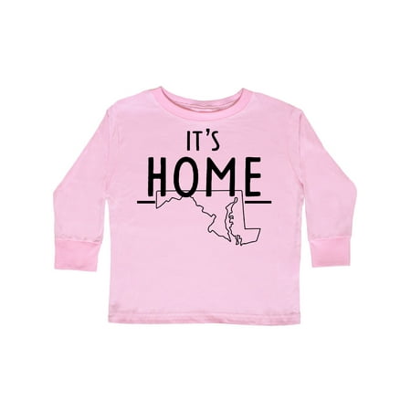 

Inktastic It s Home- Maryland State Outline Gift Toddler Boy or Toddler Girl Long Sleeve T-Shirt