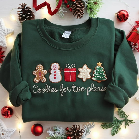 Cookies For Two Christmas Pregnancy Announcement Sweatshirt