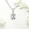 thumbnail image 3 of Diamond Pendant Necklace For Women | 1 Carat IGI Certified Emerald Shape Lab Grown Diamond | Lucida Four Prong Lab Diamond Pendant Necklace In 14K White Gold | FG-VS1-VS2 Quality Friendly Diamonds, 3 of 4