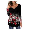 thumbnail image 1 of Birdeem Women Button Blouse Printing Casual Long Sleeves (No Positioning Printing, 1 of 9