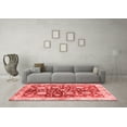 thumbnail image 3 of Ahgly Company Machine Washable Indoor Square Oriental Red Traditional Area Rugs, 3' Square, 3 of 4