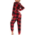 thumbnail image 4 of Qiylii Women's Christmas Hooded Jumpsuit, Cartoon Long Sleeve Zip Up V Neck Pajamas Bodysuit, 4 of 5