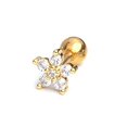 thumbnail image 2 of Jiaroswwei 1Pc Beautiful Piercing Stainless Steel Stick Ear Bone Stud Cubic Zirconia Flower Small Stud Earring Jewelry Accessory, 2 of 8