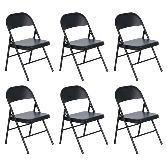 Peakform Chaise Pliante en Acier avec Attelles de Jambe et Capuchons de Pied, Lot de 6