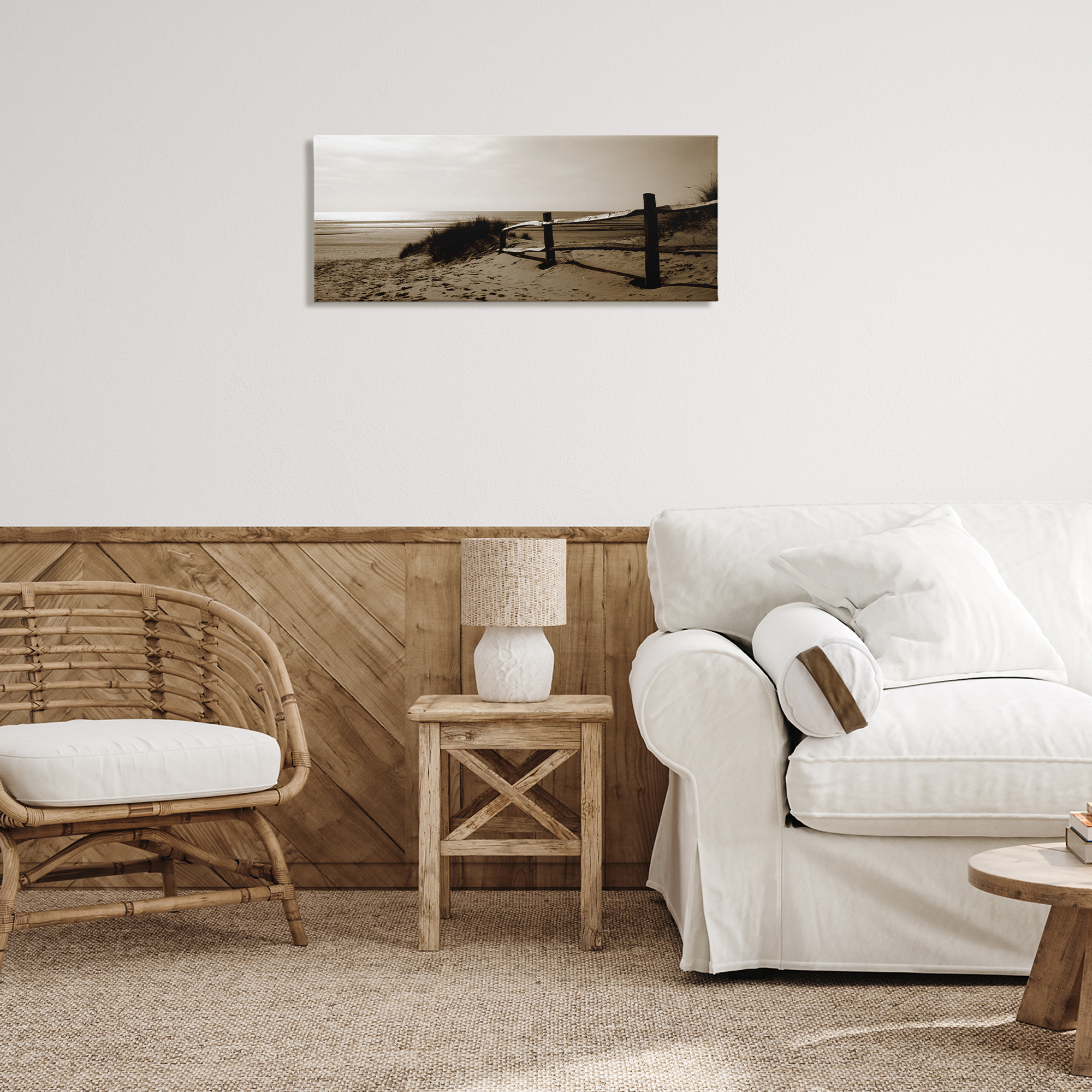 Stupell Industries Beach at Sundown Nautical & Beach Photography Wrapped Canvas Art Print Wall Art, 30 x 13
