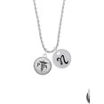 thumbnail image 2 of Delight Jewelry Silvertone Domed Black PTA Silvertone Script Initial Disc - N - Charm Necklace, 20"+3", 2 of 4