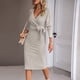 thumbnail image 4 of Vestido suéter tejido para mujer suéteres acanalados suaves vestido informal de otoño para mujer, 4 of 8
