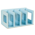 thumbnail image 2 of Estantería de madera para escritorio, organizador de mesa, estante de exhibición, estante decorativo para DVD Azul, 2 of 9