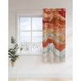 thumbnail image 4 of Abstract Orange Thermal Insulated Blackout Curtains for Bedroom 24 Length Gradient Beach Ocean Wave Oil Painting Room Darkening Curtain 1 Panel Grommet Window Curtain Drape for Living Room, 4 of 7
