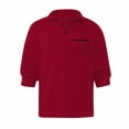 thumbnail image 4 of Fabrcox Fall Polo Shirts for Men Big and Tall Long Sleeve Collared T Shirts with Pocket Casual Fashion Pullover Basic Polo Shirts,Red 2XL, 4 of 5