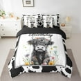 thumbnail image 2 of Erosebridal Highland Bull Bedding Full Size, Colorful Flower Bedding Sets Full Size, Happy Birthday Decor, Reversible 7pcs, 2 of 5