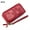 Red, variant on KAWELL Women's Wallet Leather Large Capacity Double Zip Credit Card Holder with RFID Blocking Wristlet Purple