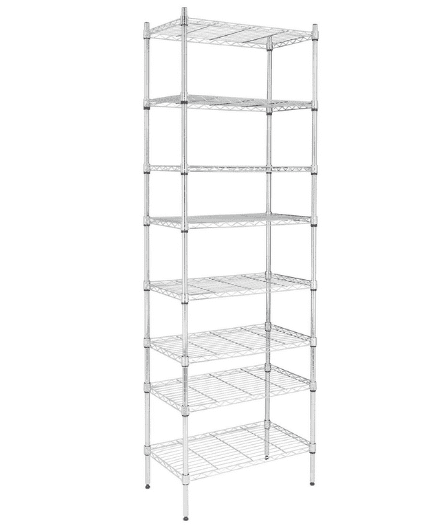 Apollo Hardware Chrome 3-Tier Wire Shelving Unit 20x12x20 with Shelf Liner