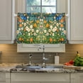 thumbnail image 2 of Yayeee Kitchen Curtains Tier Pair Light Filtering 27"x36" Rod Pocket Short Cafe Window Panel, Orange Floral Garden, 2 of 7