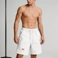 thumbnail image 5 of Besolor Men's Cargo Shorts Wide Leg Casual Loose Outdoor Running Hiking Drawstring Elastic Waist Knee Length Shorts with Pockets(X-Large,White), 5 of 7