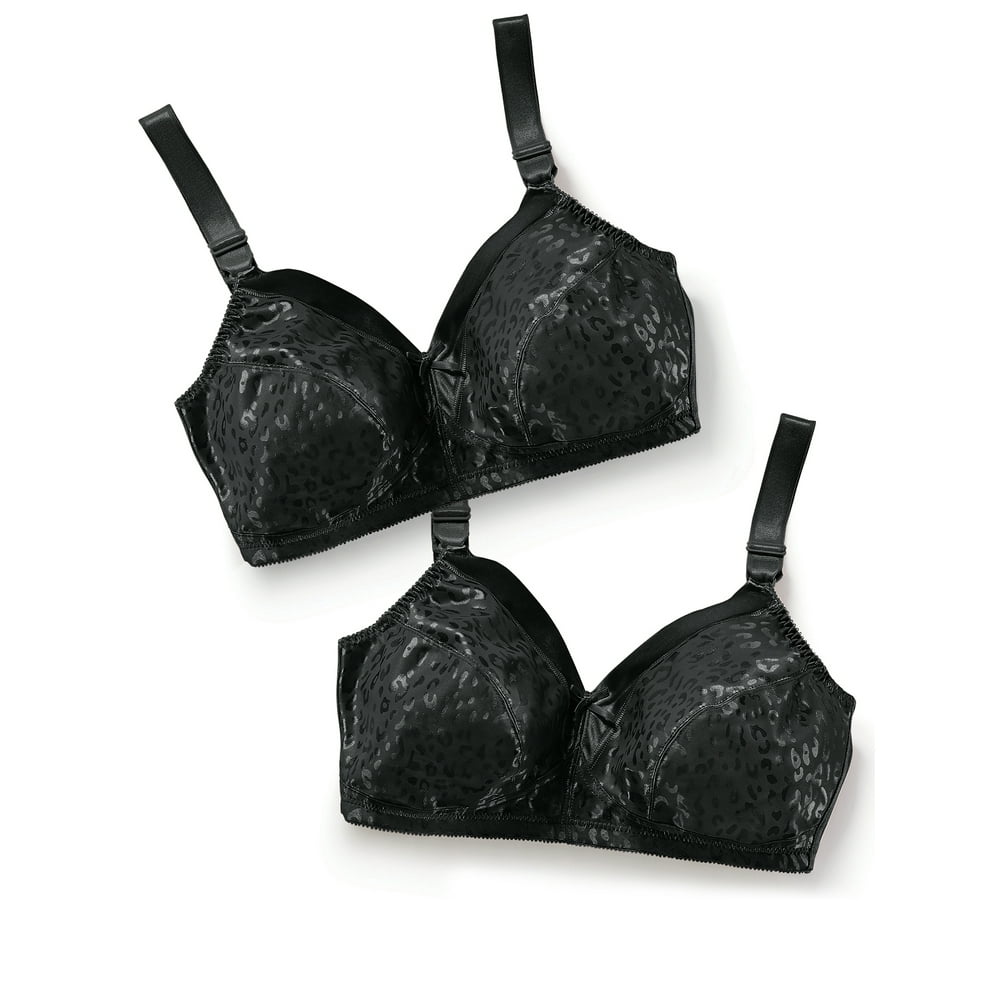 Just My Size Women's Satin Comfort Wireless Bra 2 Pack, Style MJP196
