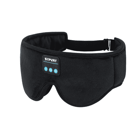 SYPVRY Soft Bluetooth Sleeping Mask For Men Women Wireless Headphones for Sleeping Airplane Travel Light Blocking Music Eye Cover