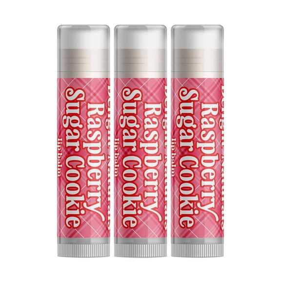 Delight Naturals Valentines Day Lip Balm - Raspberry Sugar Cookie - 3 Pack