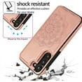 thumbnail image 4 of Design for Galaxy S23 Plus Case with Credit Card Holder Slot PU Leather Wallet Phone Cases Stand Kickstand Durable Shockproof Protective Cover for Samsung S23+ Women Men 6.6 inch Rose Gold, 4 of 12
