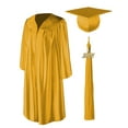 thumbnail image 3 of Class Act Graduation Adult Unisex Shiny Graduation Cap and Gown with Matching Tassel and Gold Charm, Small, Hunter Green, Cap & Gown, 3 of 8