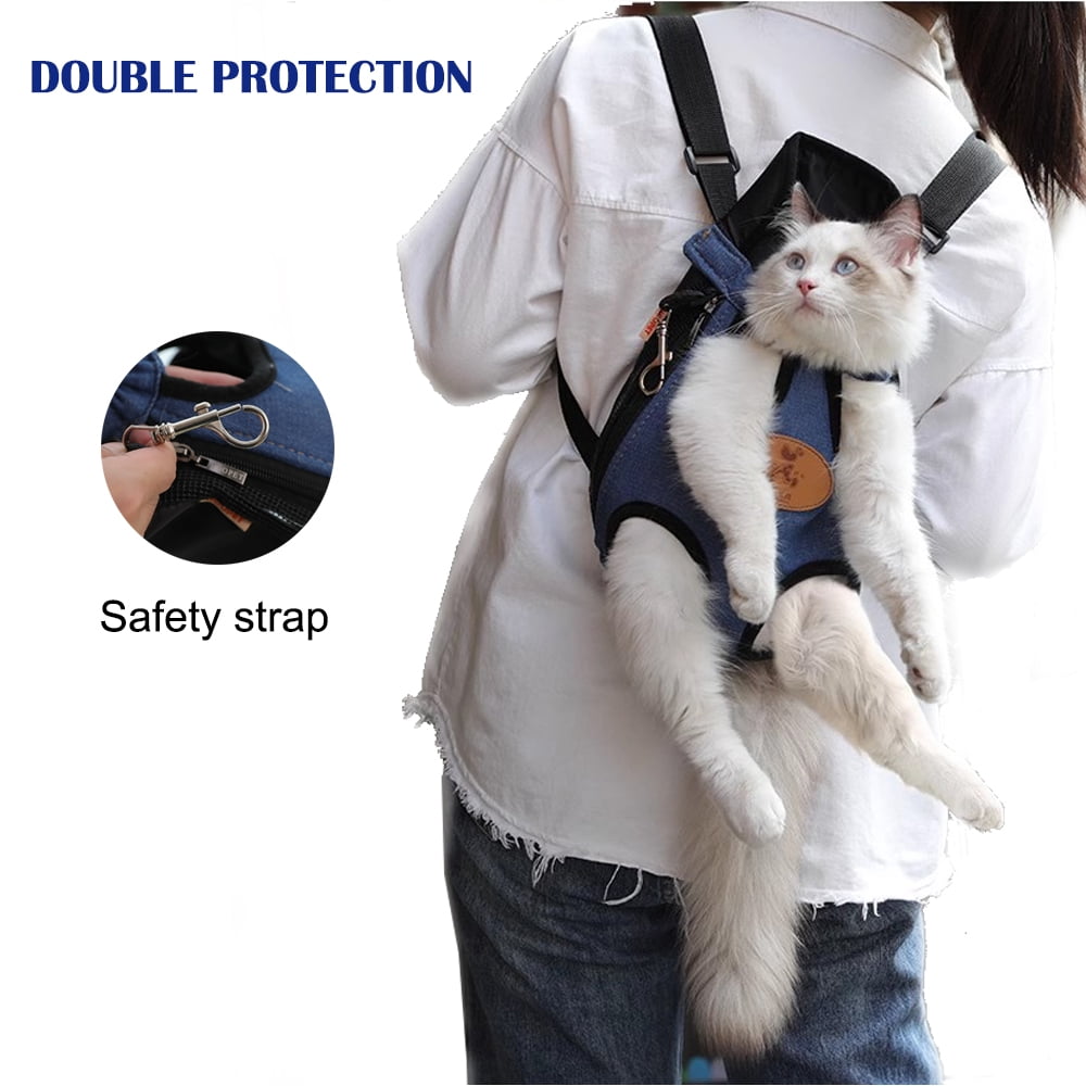 HOOPET Pet Carrier Backpack, Adjustable Pet Front Cat Dog Carrier Backpack Travel Bag, Legs Out, Easy-Fit for Traveling Hiking Camping for Small Medium Dogs Cats Puppies