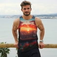 thumbnail image 6 of Salouo Cat Watching City Sunset for Men's Tank Tops,Sleeveless Muscle Shirts for Men Quick Dry Workout Tank Top Gym Muscle Tee Fitness Bodybuilding Sleeveless T Shirt-Large, 6 of 7