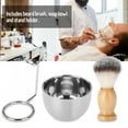 thumbnail image 2 of Juego de Afeitado de Barba para Hombres EOTVIA Tazón de Jabón Profesional de Acero Inoxidable Soporte para Bastidor de Afeitado Brocha de Afeitar, 2 of 6