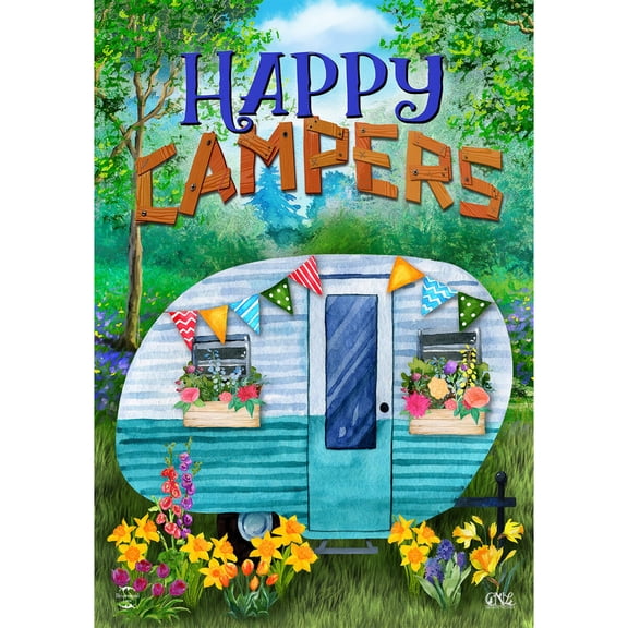 Briarwood Lane Spring Garden Flag 12x18 For Outdoor Spring Happy Campers Floral For Spring Garden Flag Flags For Outside