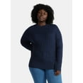 thumbnail image 2 of Time and Tru Women’s and Women’s Plus Mixed Stitch Sweater, Midweight, Sizes XS-4X, 2 of 6