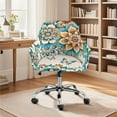 thumbnail image 2 of Xixirimido Boho Mandala Butterfly Pattern Swivel Armchair Accent Dining Chair Cover, Stretch Mid-Back Office Desk Chair Slipcover Leisure Arm Chair Protector Soft Covers for Home, 2 of 7