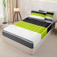 thumbnail image 2 of Erosebridal Simple Color Stripe Zipper Queen Comforter Set with Fitted Sheet and 2 Pillowcases,Abstract Geometric Line Zipper Bedding Set For Girls,Black Reversible,4 Pieces, 2 of 7