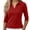 Red, variant on Women's V Neck T Shirts 3/4 Sleeve Soft Blouse Summer Tops Dressy Casual Solid Basic Tees by Yigetop Black L