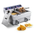 thumbnail image 1 of VEVOR Commercial Electric Deep Fryer, 24L 3000W with Dual Removable Basket, Stainless Steel Electric Countertop Fryer with Time Control and Oil Filtration, 1 of 9